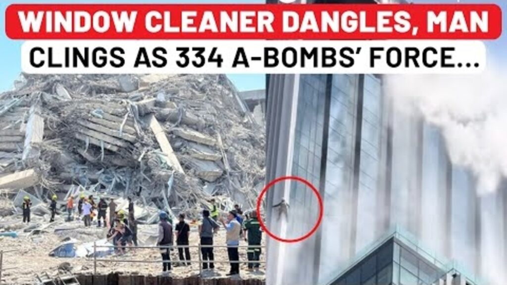 Myanmar Earthquake Unleashes 334 Atomic Bombs’ Force | Crane Collapses | Window Cleaner Dangles