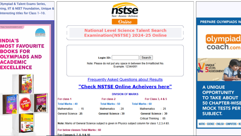 NSTSE result 2025 announced, link to check National Science Talent Search Exam results at unifiedcouncil.com