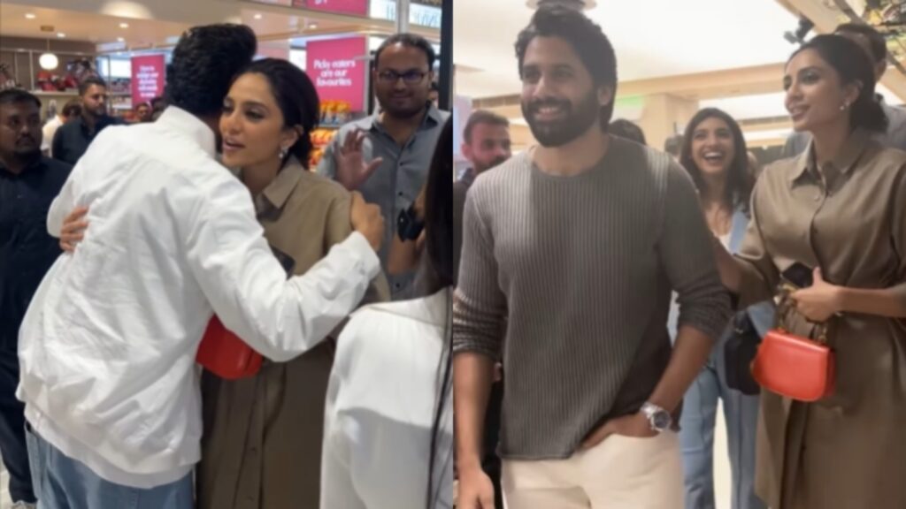 Naga Chaitanya, Sobhita Dhulipala animatedly chat it up with Rana Daggubati at his store launch in Hyderabad. Watch