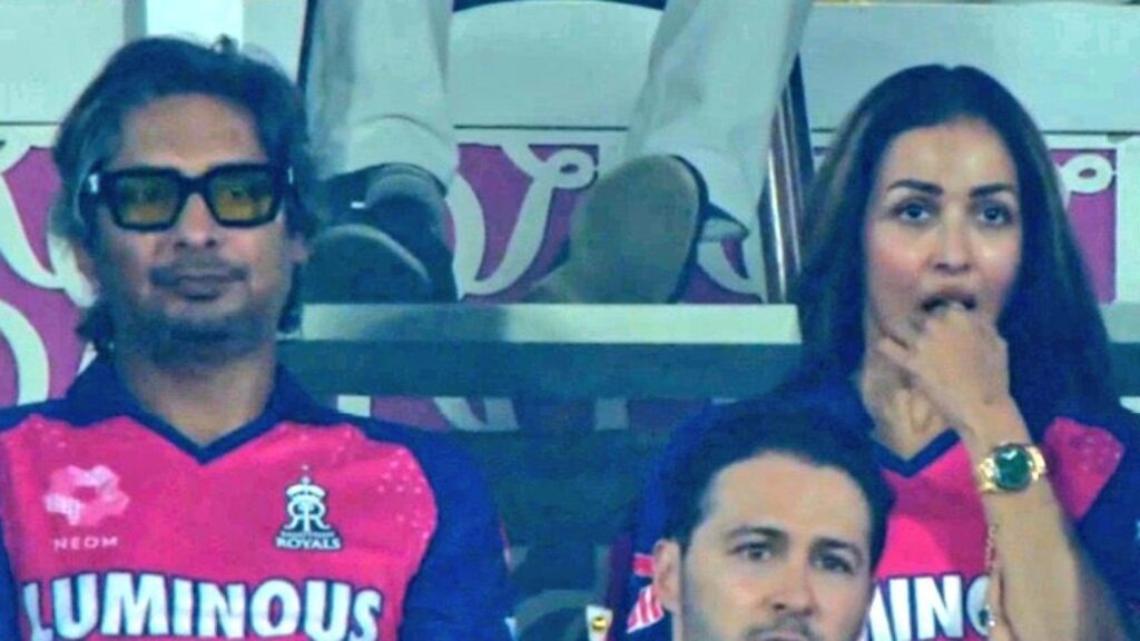 Netizens confused after spotting Malaika Arora in RR’s dugout with Kumar Sangakkara : ‘Is she their fashion coach?
