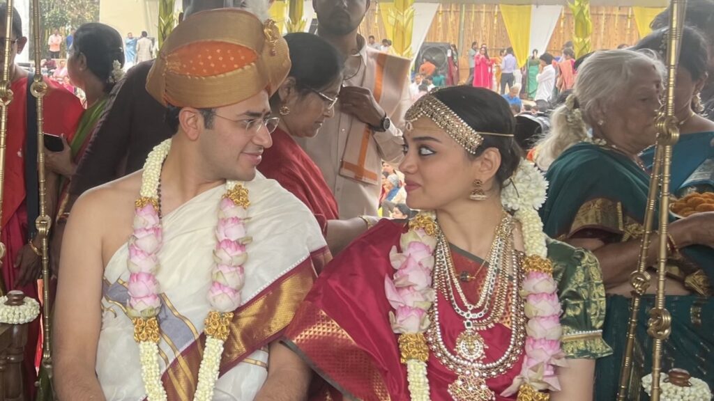 Newlyweds Tejasvi Surya, Sivasri Skandaprasad ask guests to avoid these two wedding gifts | Trending