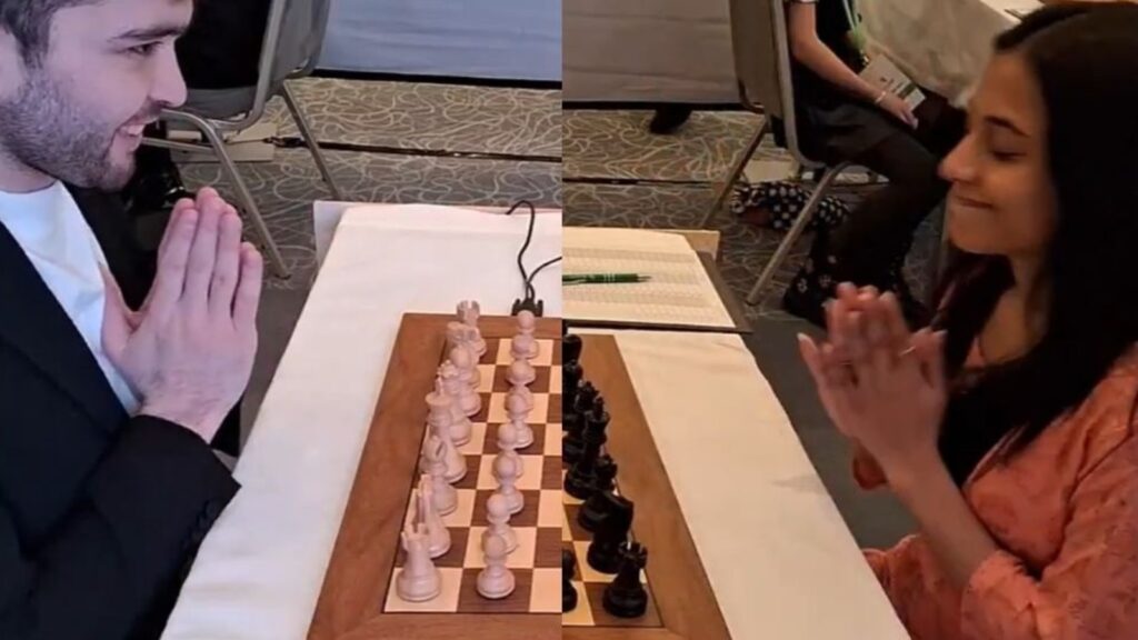 Nodirbek Yakubboev avoids Vaishali handshake controversy with fresh ‘Namaste’ gesture to Indian GM Divya Deshmukh
