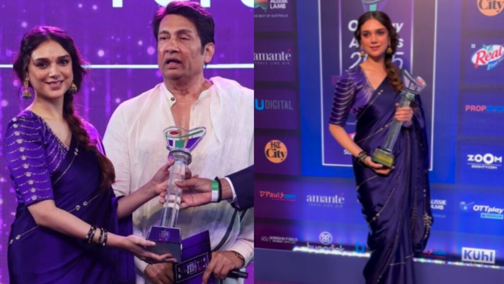 OTTPlay Awards 2025: ‘Gajagamini’ Aditi Rao Hydari sings Lag Jaa Gale after Best Actor win for Heeramandi