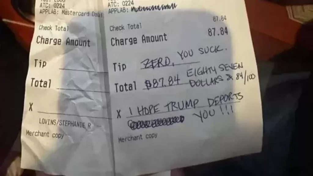 Ohio realtor fired after writing ‘I hope Trump deports you’ on Mexican restaurant receipt | Trending