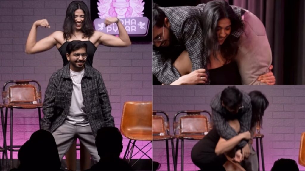 On Andha Pyaar, woman lifts comedian Vivek Samtani on shoulders while doing squats, internet says: ‘Yeh kya dekh lia’