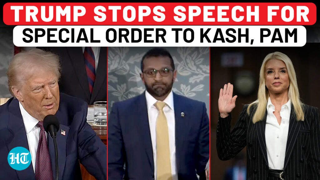 On Cam: Trump’s Special Order To Kash Patel, Pam Bondi During Congress Speech| FBI| USA| Police