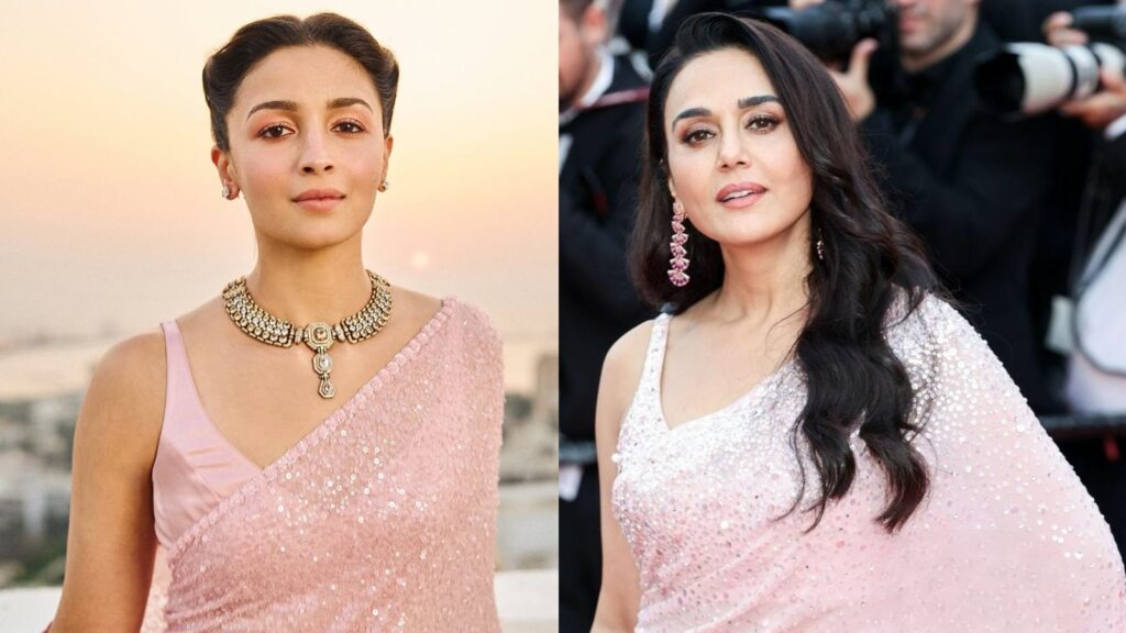 Preity Zinta is winning against Alia Bhatt as netizens compare strikingly similar sequin saree looks, years apart