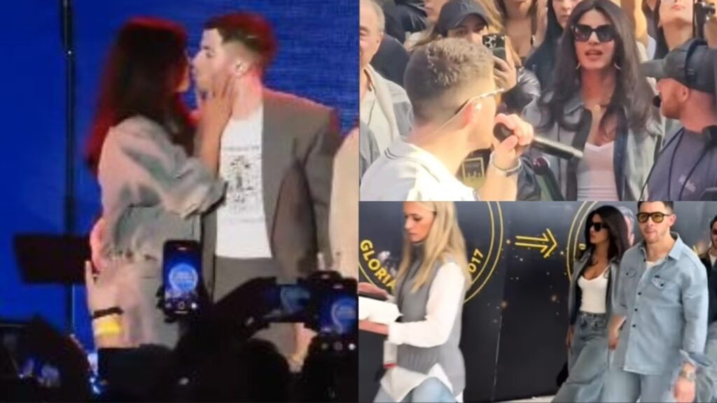 Priyanka Chopra kisses and hugs Nick Jonas, cheers for him as he performs on stage at US event. Watch | Bollywood