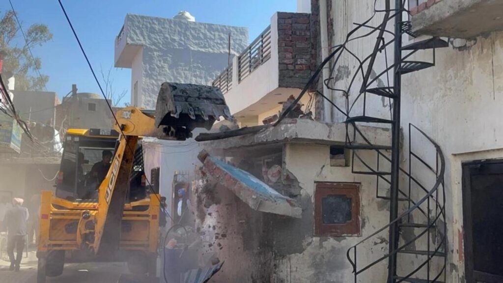 Punjab Police bulldoze six properties of drug peddlers in Khanna