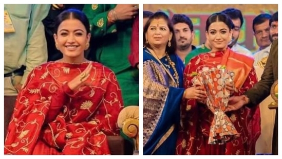 Rashmika Mandanna shines in bright red anarkali suit worth ₹45K, proves her growing love for bold colour: Pics | Fashion Trends