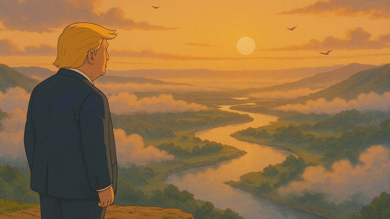 Reimagining President Donald Trump in Studio Ghiblistyle artwork