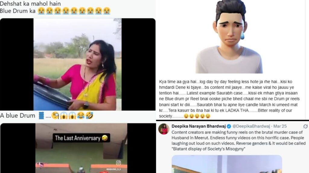 Saurabh Meerut murder case : Social media flooded with blue drum reels; netizens say ‘not funny’
