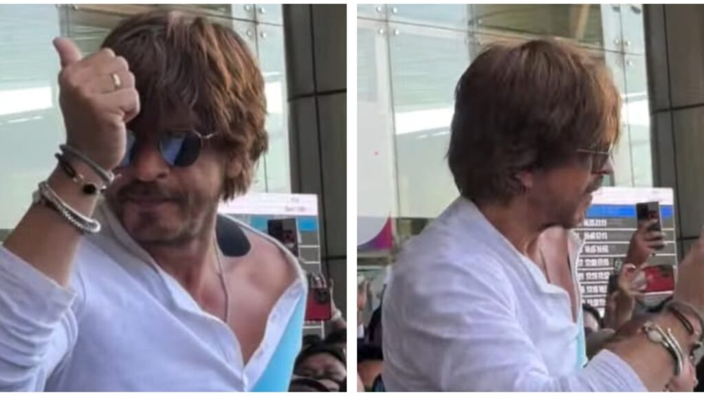 Shah Rukh Khan arrives in Jaipur for IIFA awards, blows flying kisses to fans at airport. Watch | Bollywood