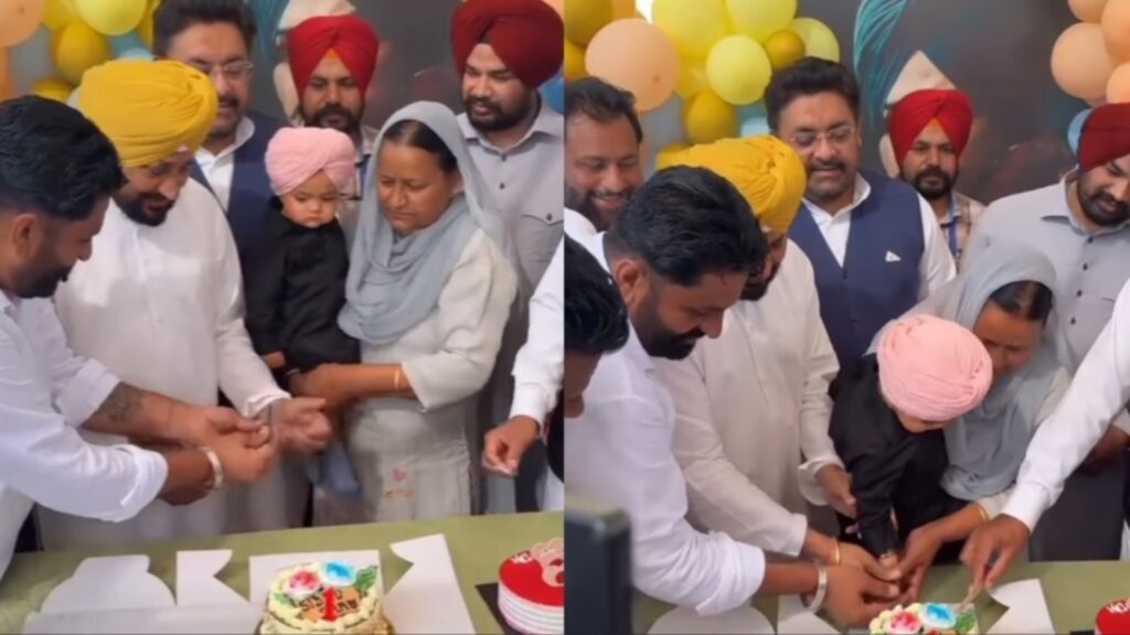 Sidhu Moosewala’s brother’s first birthday bash sees former Punjab CM Charanjit Singh Channi in attendance. Watch