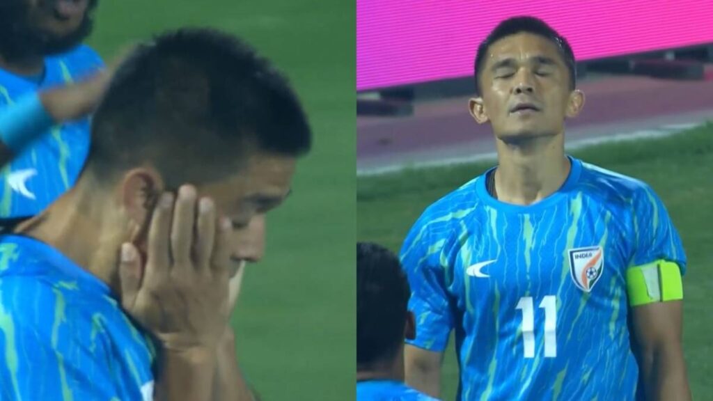 Sunil Chhetri fights back tears after scoring 95th career goal on emotional return to Indian team in Maldives friendly | Football News