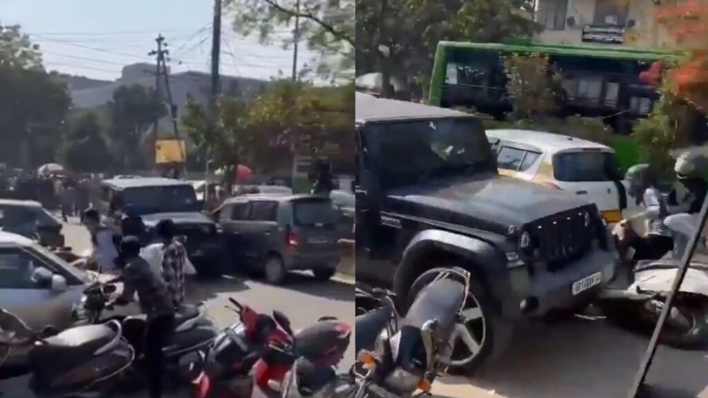 Thar RAMS into multiple vehicles in Noida Sector 16, driver flees after row; WATCH the viral video