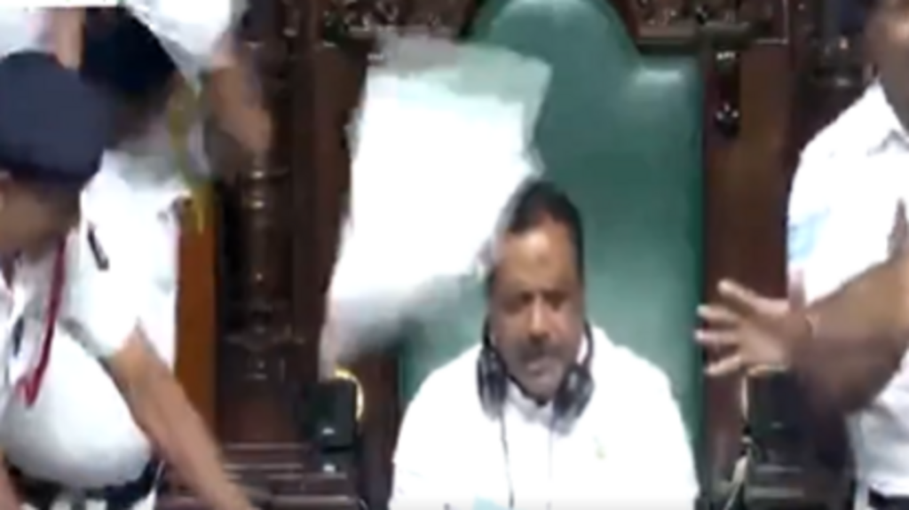 Watch | Ruckus in Karnataka Assembly as BJP MLAs storm Speaker’s podium, tear and throw papers in protest | Bengaluru