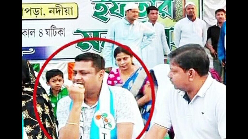 West Bengal cop sparks row after BJP spots him wearing TMC scarf at Iftar party | Kolkata