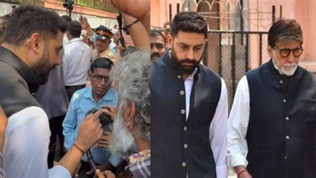 Abhishek Bachchan pushes camera away, loses cool at paparazzi at Manoj Kumar’s funeral. Watch | Bollywood