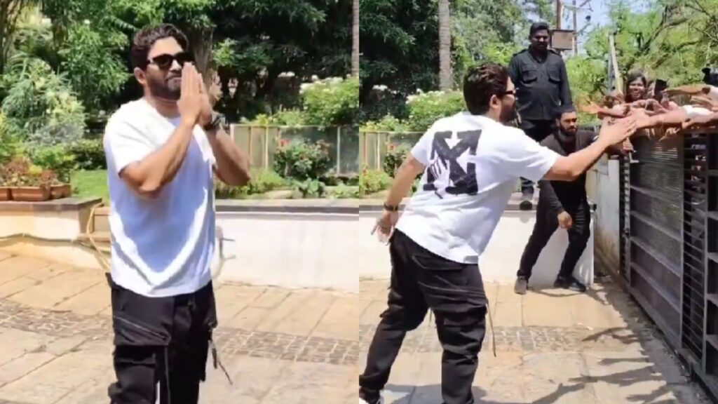 Allu Arjun thanks fans for love, greets them with high-5s outside his home on birthday. Watch