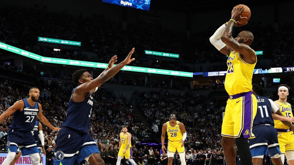 Anthony Edwards gets physical with LeBron James, accused of ‘faking injury’ | Watch