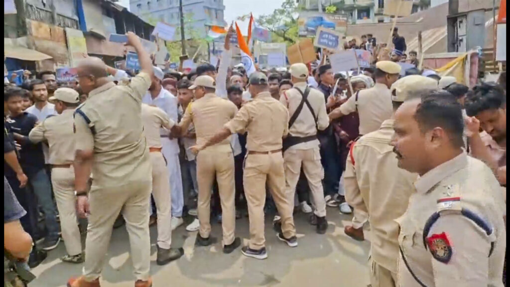 Anti-Waqf law protestors pelt stones at police in Assam’s Silchar