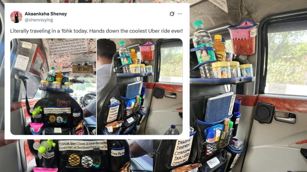Coolest Uber ride ever: Viral cab driver from Noida turns car into 1BHK setup with snacks, medicines, toys and more