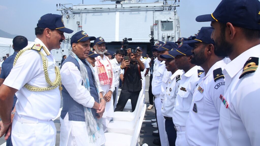 Defence minister Rajnath Singh flags off IOS SAGAR at Karwar naval base | In Pics