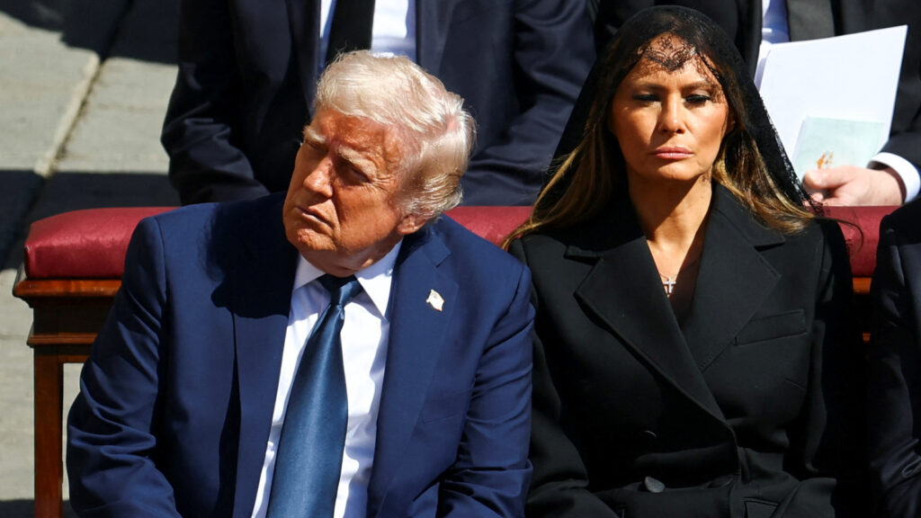Donald Trump labelled an ’embarrassment’ for dozing off during Pope’s funeral | Trending