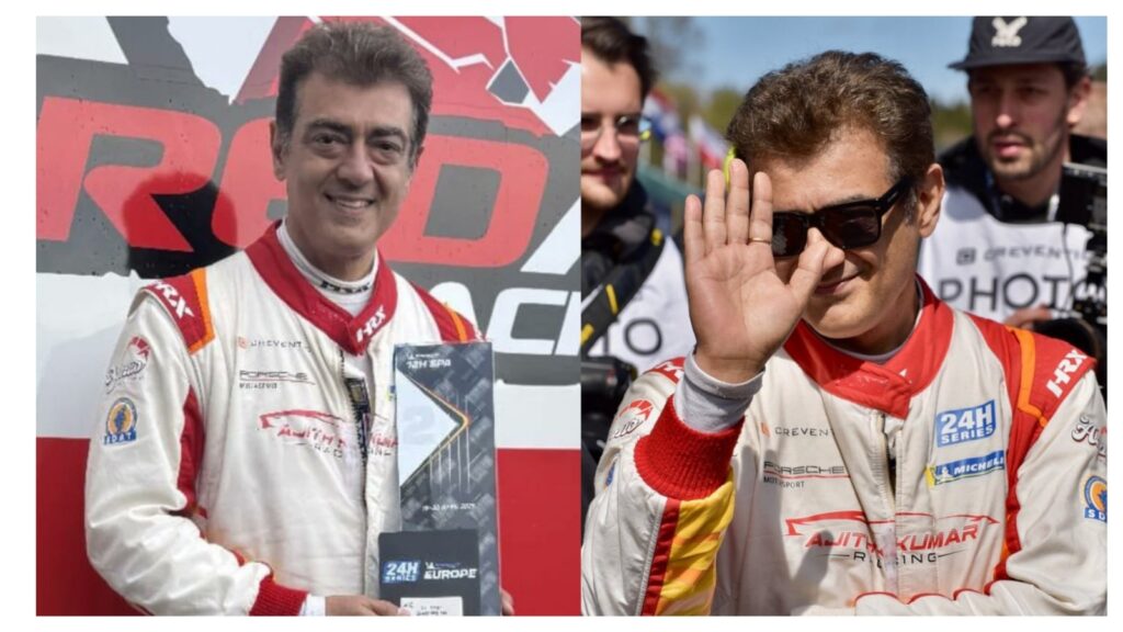 Fans cheer for Ajith Kumar as he finishes 2nd at Belgium’s Spa-Francorchamps circuit. Watch