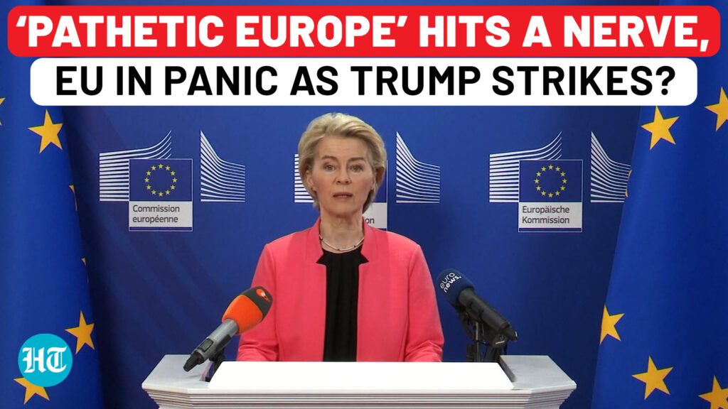 Full video: Trump’s ‘pathetic Europe’ comment draws nervous EU response | US’ tariff war heats up