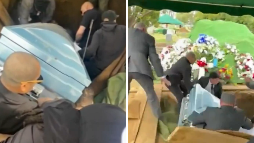Funeral turns traumatic as entire family falls into grave with father’s coffin. Watch | Trending