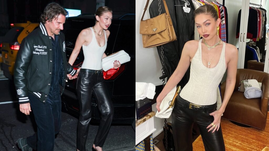 Gigi Hadid celebrates turning 30 in coordinated leather fits with beau Bradley Cooper