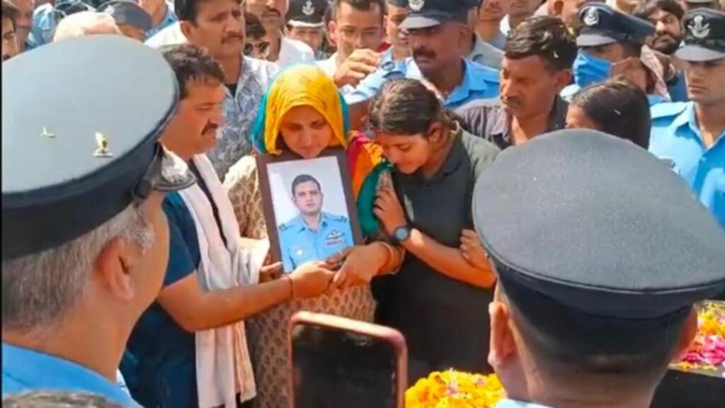 Grief-stricken but proud, IAF pilot’s family performs last rites in Haryana’s Rewari