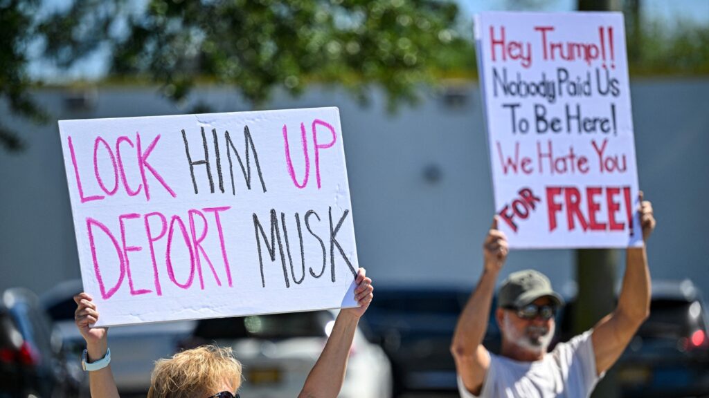 ‘Hate you for free…deport Musk’: Placards target Trump in massive ‘50501 protest’ across US | Photos