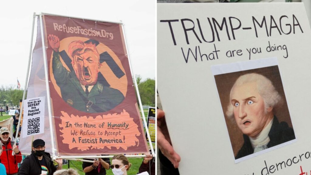 Hitler, George Washington spotted at anti-Trump ‘Hands Off’ protests, photos surface