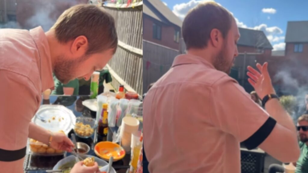 Indian woman films British husband nailing the desi way of eating golgappe. Wholesome video | Trending