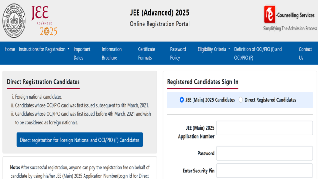 JEE Advanced 2025: Registration begins at jeeadv.nic.in, direct link to apply for IIT JEE here | Competitive Exams