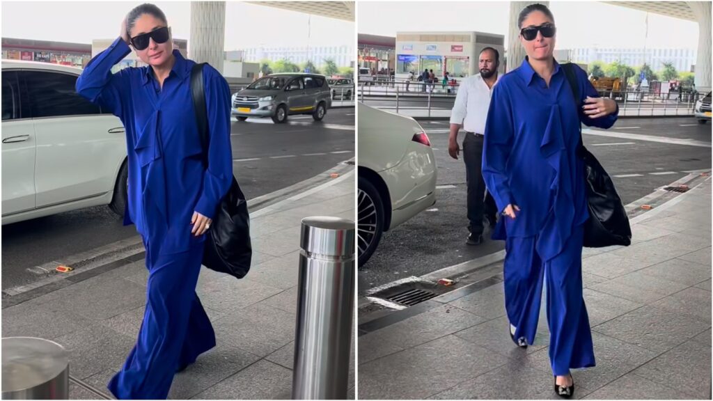 Kareena Kapoor ditches makeup, rocks stylish all-blue outfit worth over ₹1.4 lakh at the airport. Watch | Fashion Trends