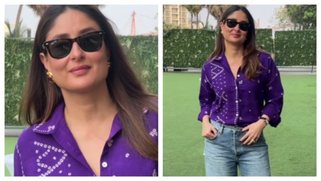 Kareena Kapoor stuns in chic bandhani print shirt and denim combo at nutritionist Rujuta Diwekar’s book launch. Watch | Fashion Trends