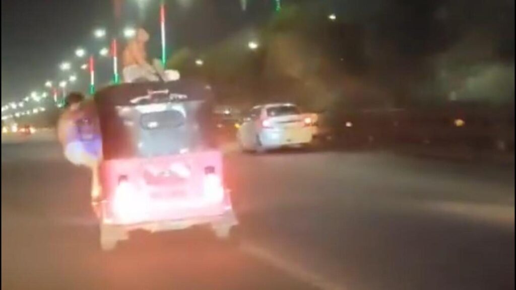 Man held for performing stunt on moving auto on Noida Expressway