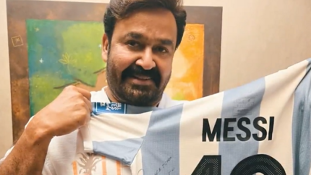 Mohanlal shows off jersey signed by ‘the legend’ Lionel Messi: ‘My heart skipped a beat’