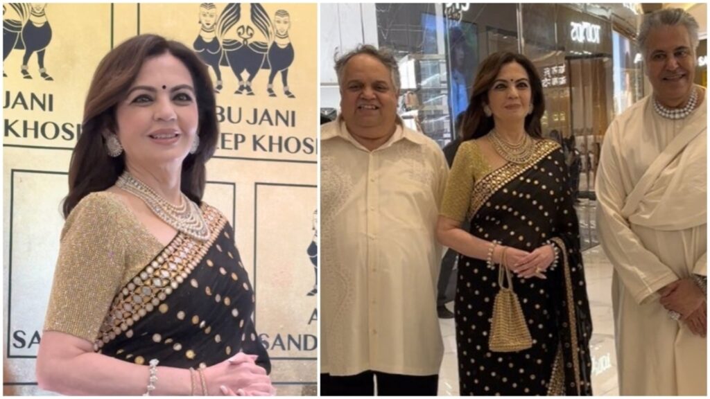 Nita Ambani’s sparkling diamond jewellery makes her elegant saree for Abu Jani Sandeep Khosla’s event a show-stealer | Fashion Trends