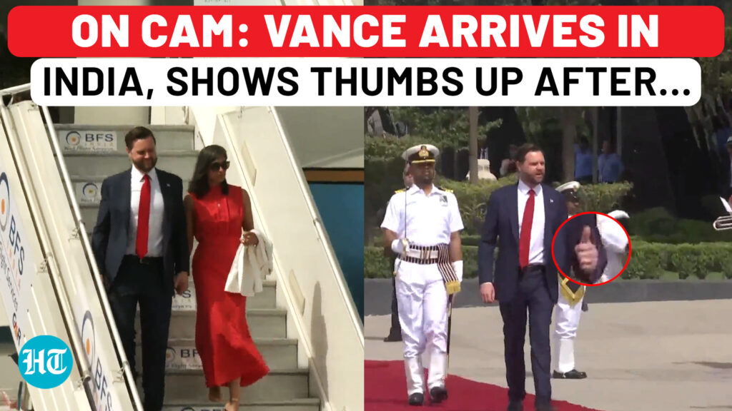 On cam: JD Vance arrives in India, gives thumbs up after this happens at airport…| Trump| US| Modi