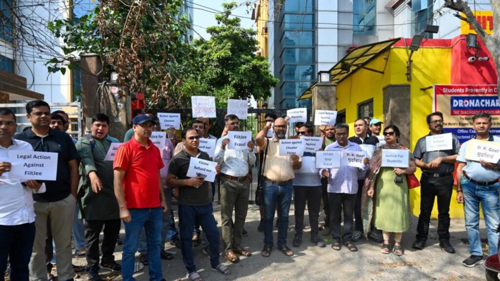 Parents protest as Noida FIITJEE reopens after closure; seek refunds