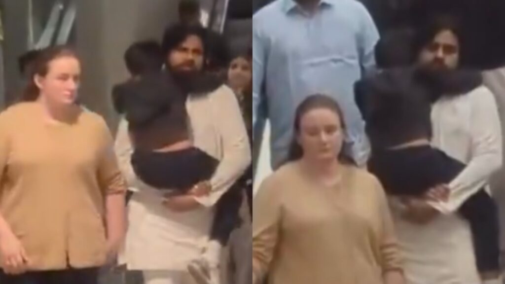 Pawan Kalyan holds injured son Mark Shankar in protective embrace as they return home after Singapore fire. Watch