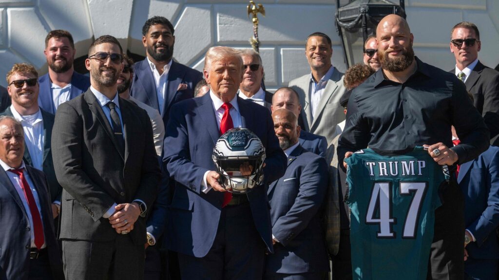 Photos: Trump hosts 2025 Super Bowl champ Eagles at WH as Eli Ricks offers surprising take on Ivanka