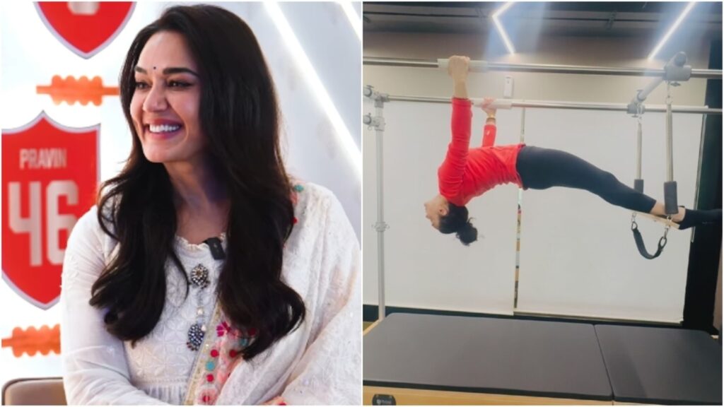 Preity Zinta at 50 aces challenging Pilates workout for spine mobility and strength. Watch | Health