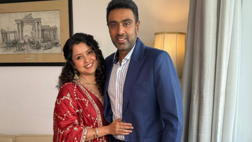 R Ashwin rocks classic formals at Padma Awards ceremony, wife Prithi looks stunning in red ethnic suit. See pics | Fashion Trends