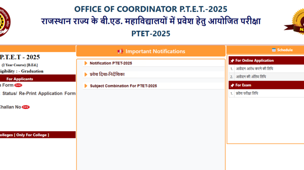 Rajasthan PTET 2025 registration ends tomorrow at ptetvmoukota2025.in, direct link here | Competitive Exams